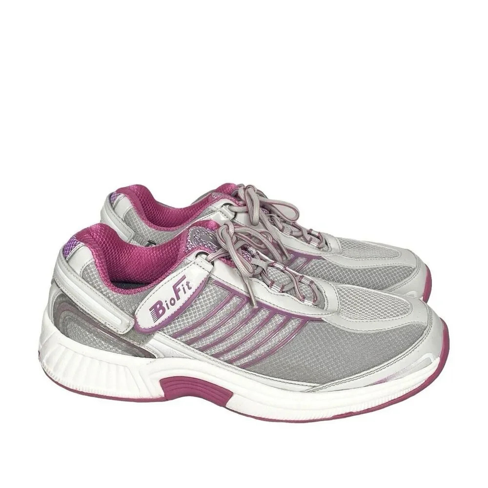 Orthofeet Biofit Womens Verve Orthopedic Athletic Shoes Grey Fuchsia Size 11.5